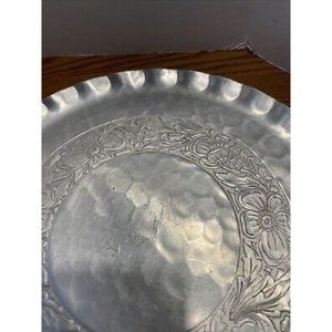 Forged aluminum  Intaglio Design EMPC Vintage  Round Circle serving tray